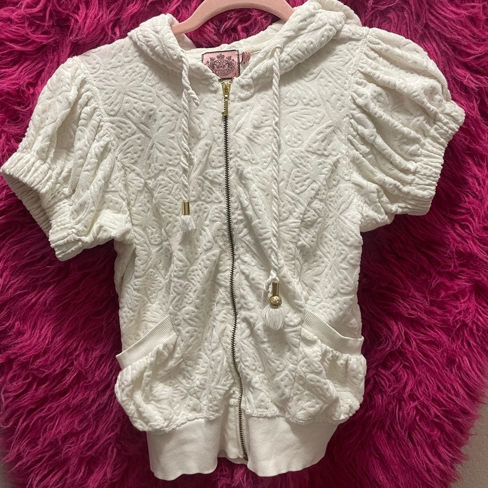 Juicy Couture White Zip up Hoodie